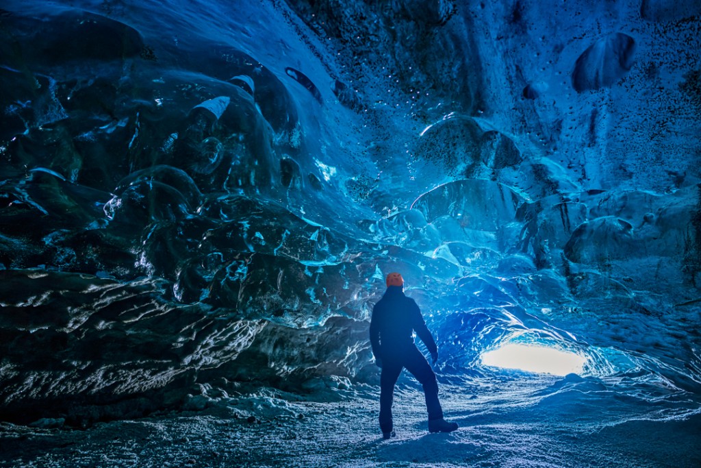In the ice cave, Iceland