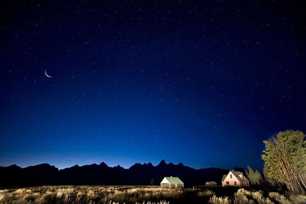 Car headlights in Jackson Hole