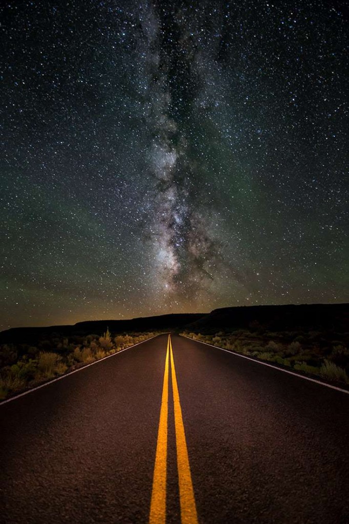 Lightpainting with car headlights in Flagstaff