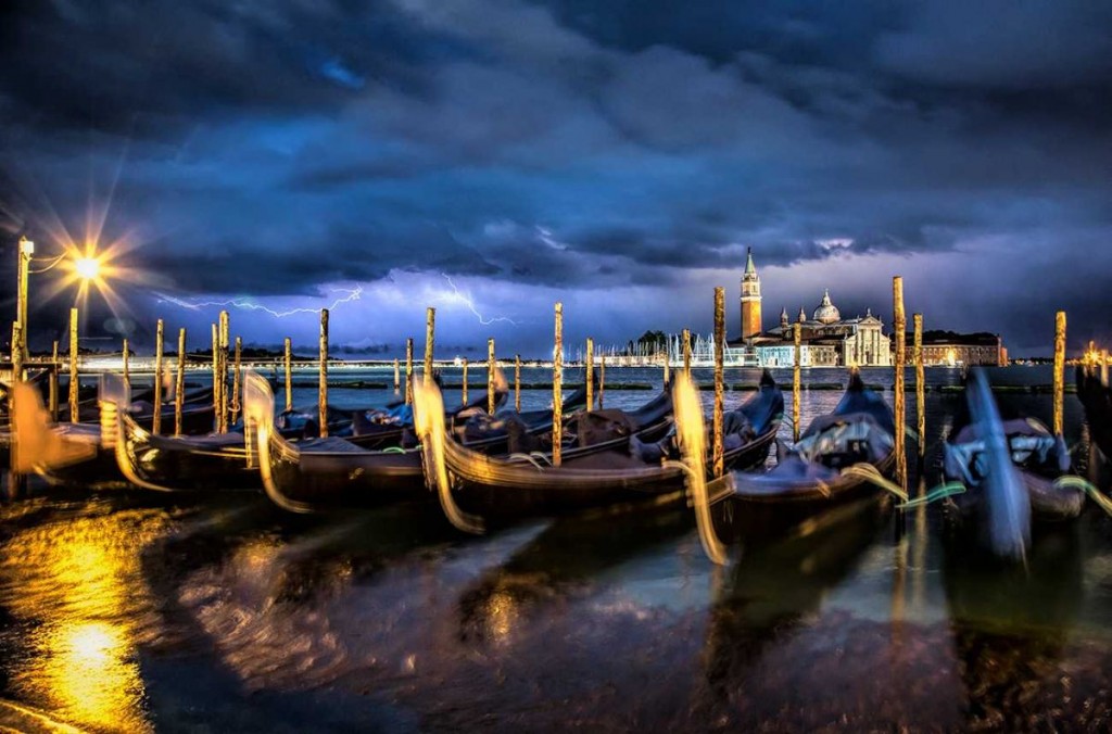 Lightning storm in Venice, Italy