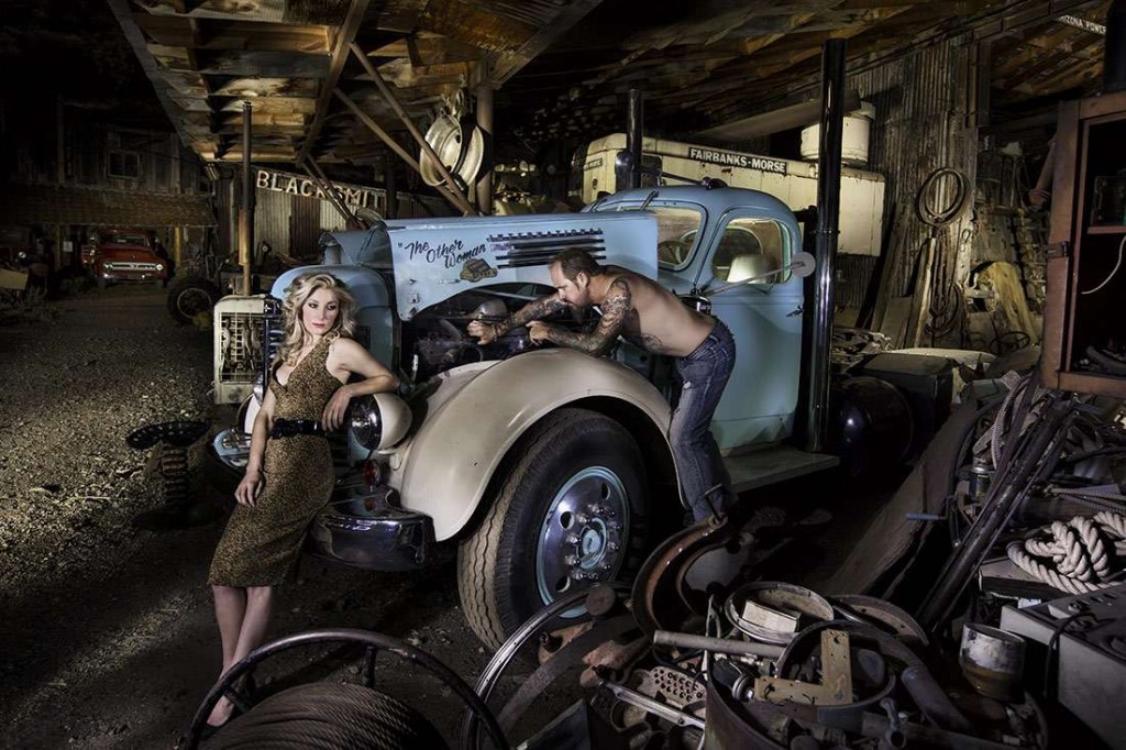 Lightpainting in an auto graveyard near Sedona